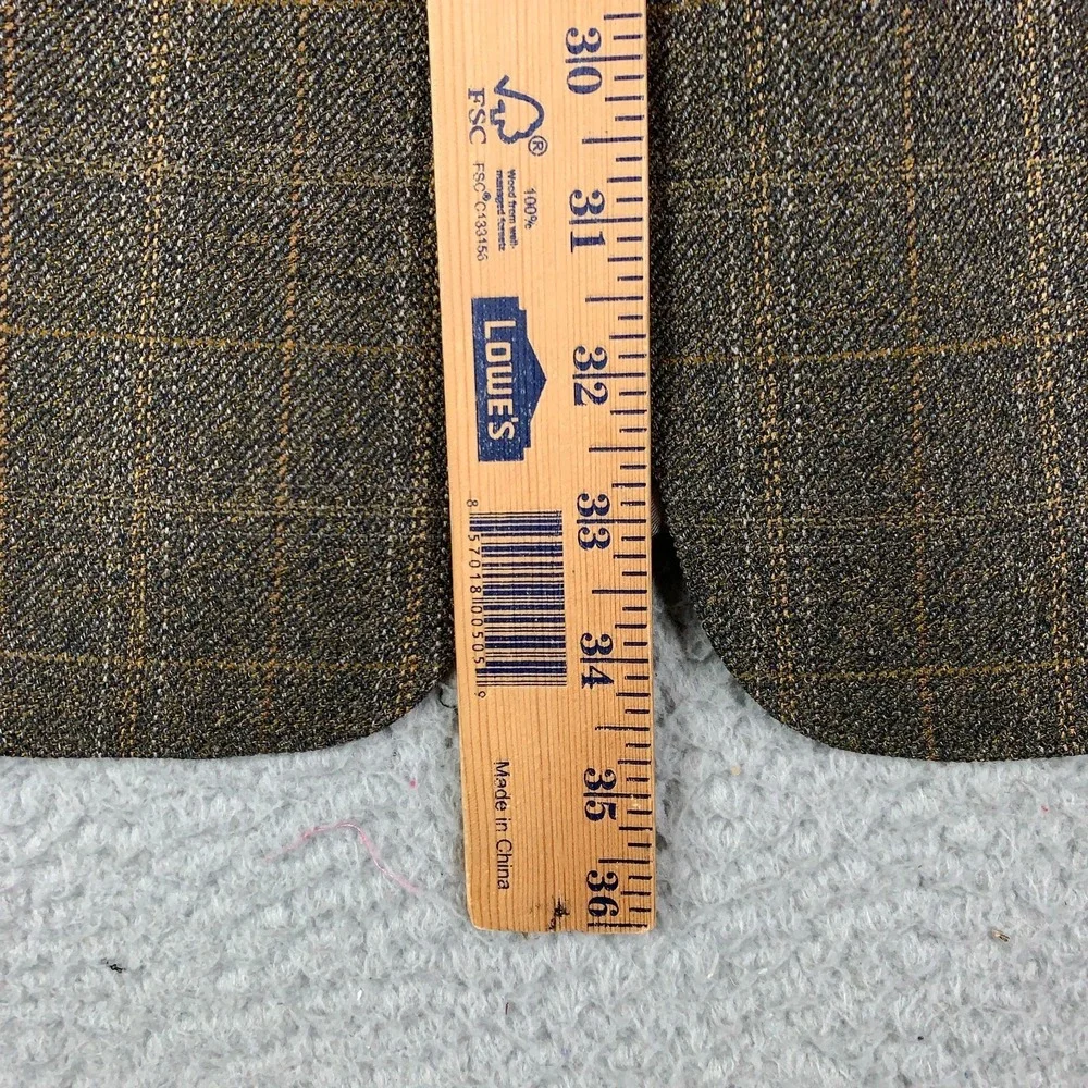 Hart Schaffner Marx Sport Coat Mens 44L Brown Plaid Studio Collection Blazer VTG